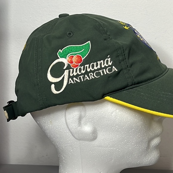 Vintage Brasil National Team Hat Cap Green Yellow Nike Strapback - Picture 2 of 5
